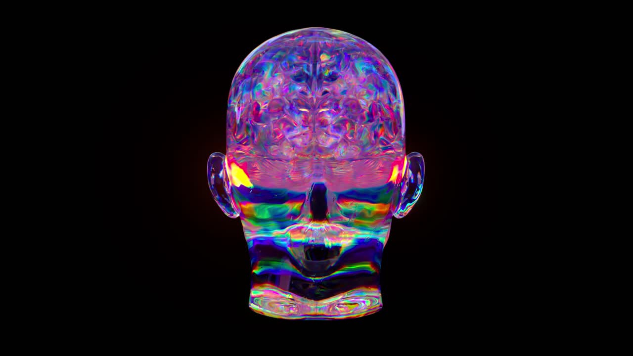 추상적인 iridescent 뇌 모델