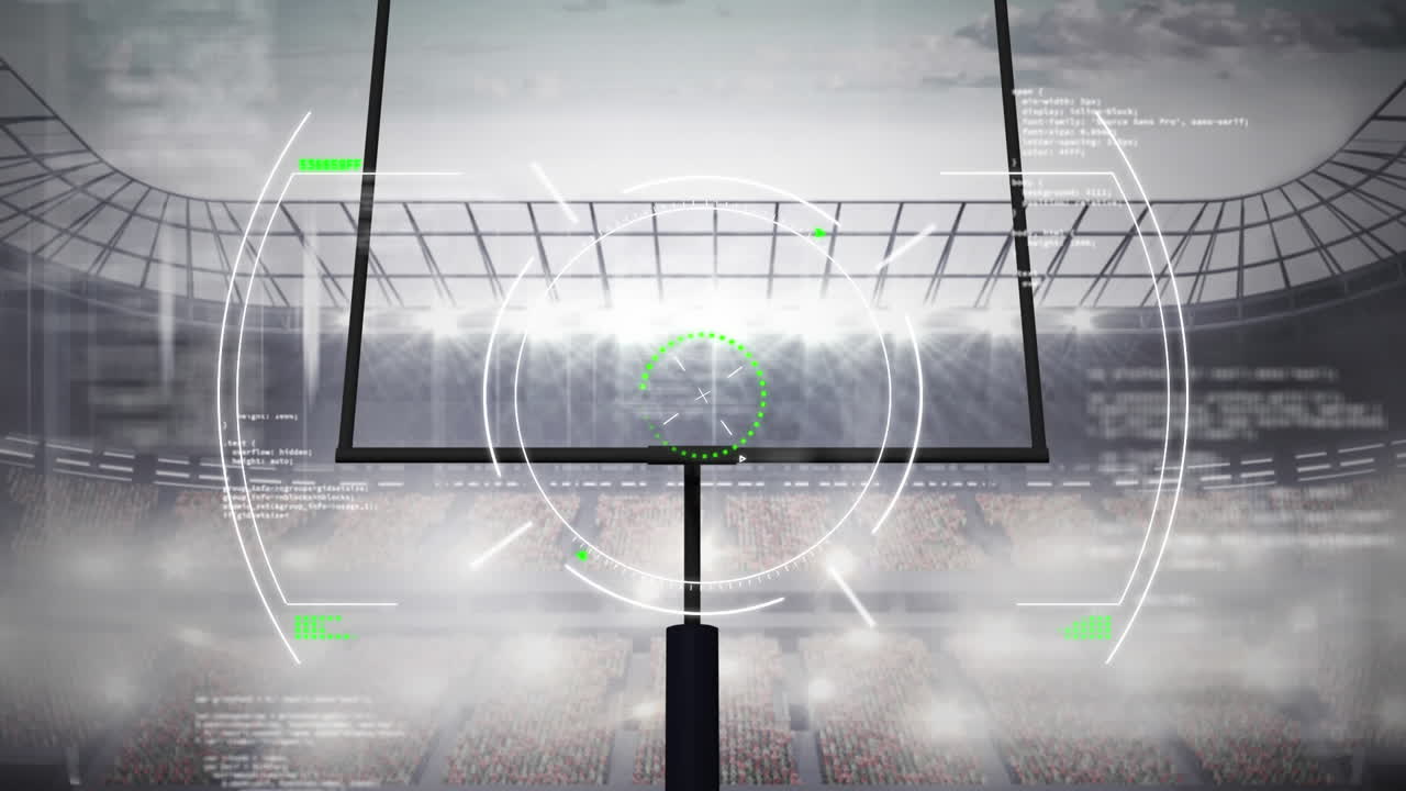 아메리칸  ⁇ 볼 경기장 위의 레이더 및 데이터 처리 애니메이션