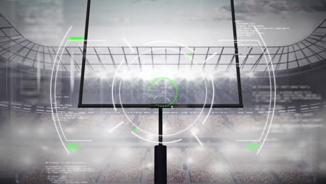 animation of radar and data processing over american football stadium