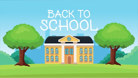 back to school season with school building