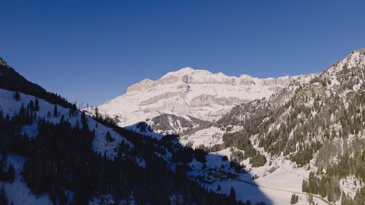 A View Of Sass Pordoi Peak From The Arabba Route In The Dolomites, Italy. Aerial Shot