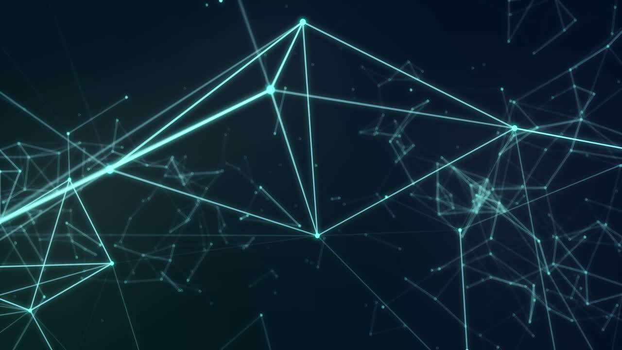 red brillante de conexiones que se mueven contra un fondo negro