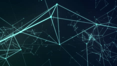 red brillante de conexiones que se mueven contra un fondo negro