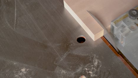 cutting wood on a table saw