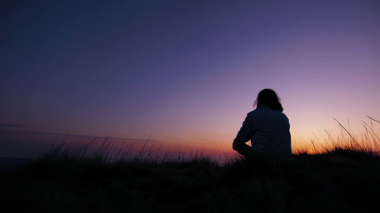 A Person Contemplating the Sunset