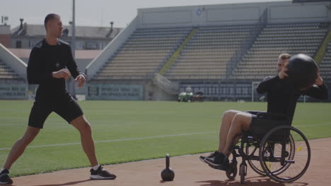 adaptive sports training at stadium