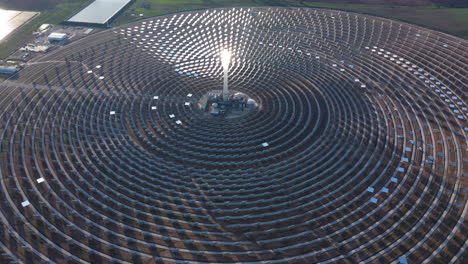 large aerial view over a solar power tower spain renewable energy thermosolar