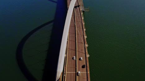 juscelino kubitschek bridge in brasilia, brazil, aerial