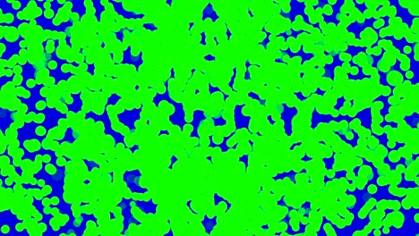 las partículas verdes llenan la pantalla azul