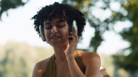 woman listening to music