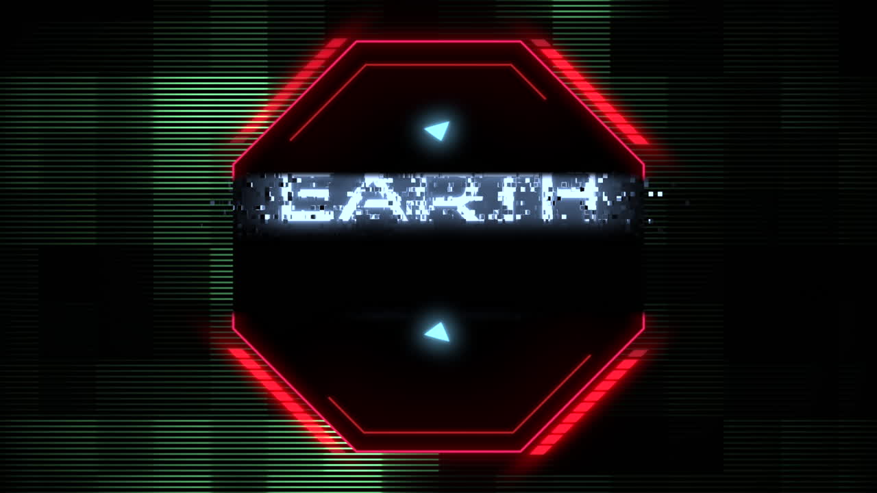 Earth Day on digital screen with HUD elements