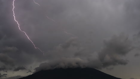 thunders from cloudy sky in agua volcano, antigua guatemala