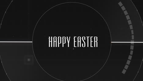 circular black and white happy easter graphic design