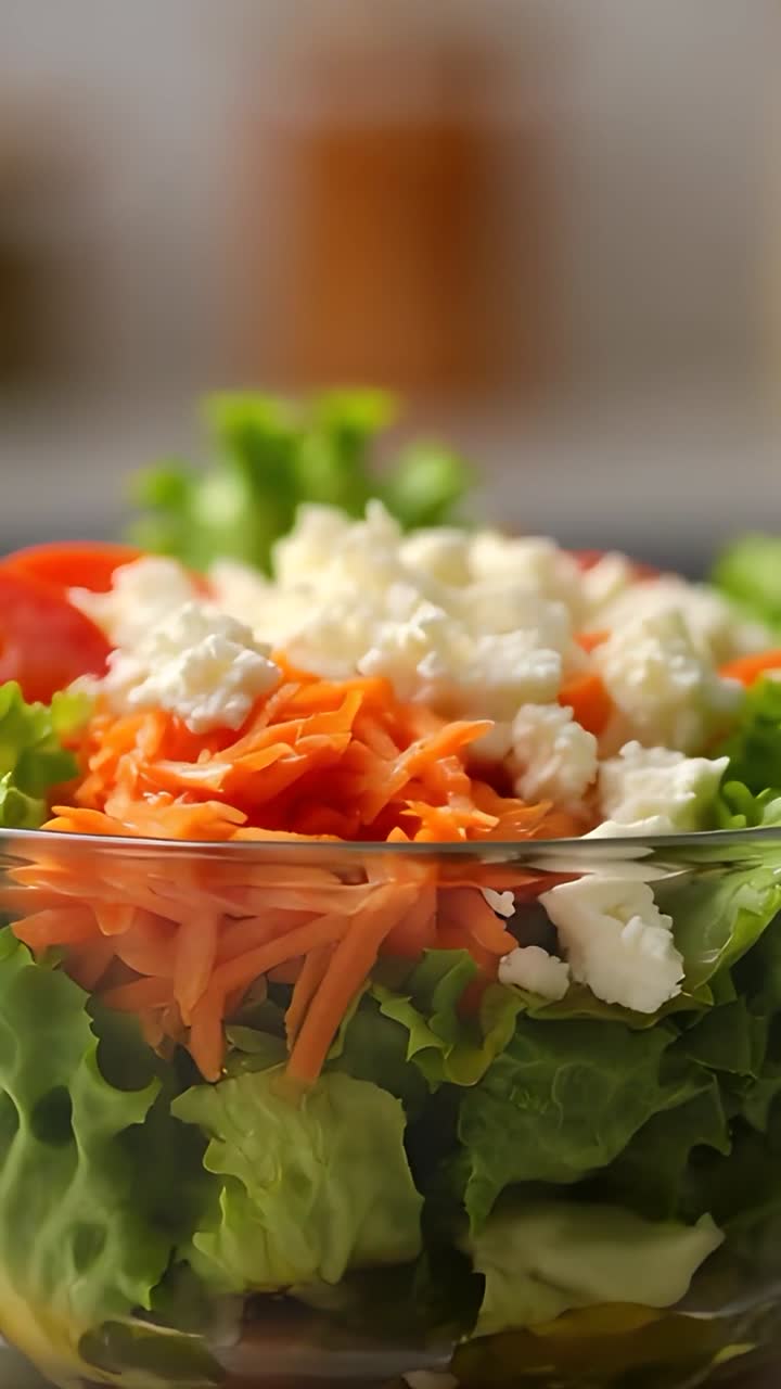 Frisk og sunn salat på uskarp bakgrunn