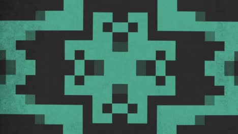 a pixelated cross design in shades of green, where intricate squares form vertical and horizontal lines. the gradient effect showcases darker tones at the top transitioning to lighter hues at bottom