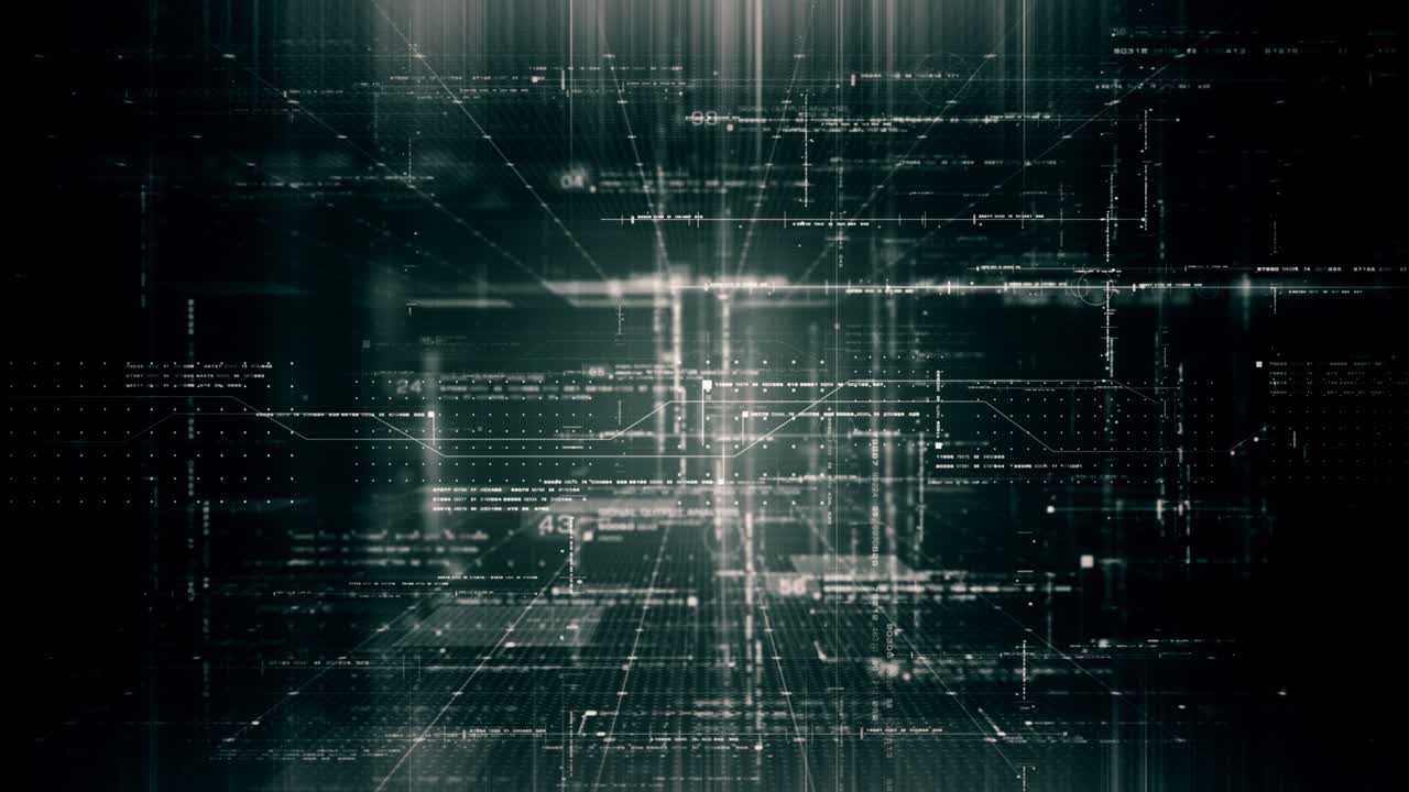 Futuristic Matrix Data Simulation HUD Background