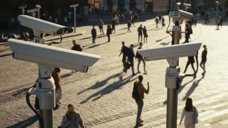 surveillance technology in urban environments: examining the impact of cctv cameras on public spaces and pedestrian movement patterns at sunset