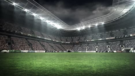 view of a rugby stadium in night