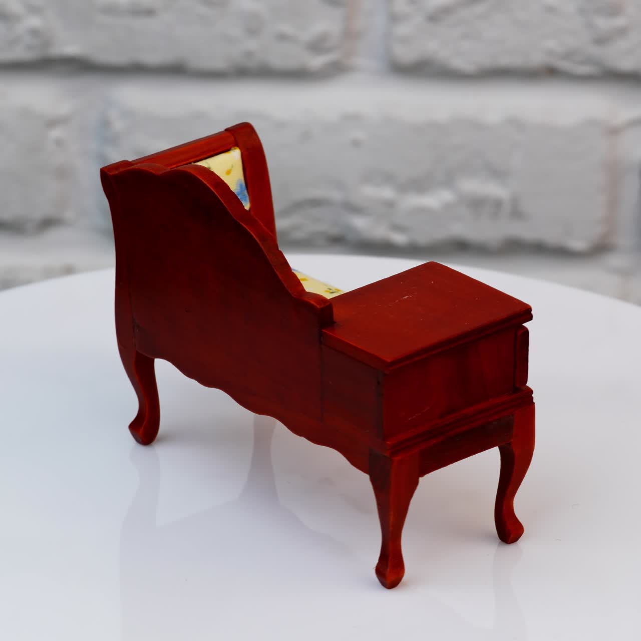 Tiny childs furniture decoration. Small table with chairs for toys