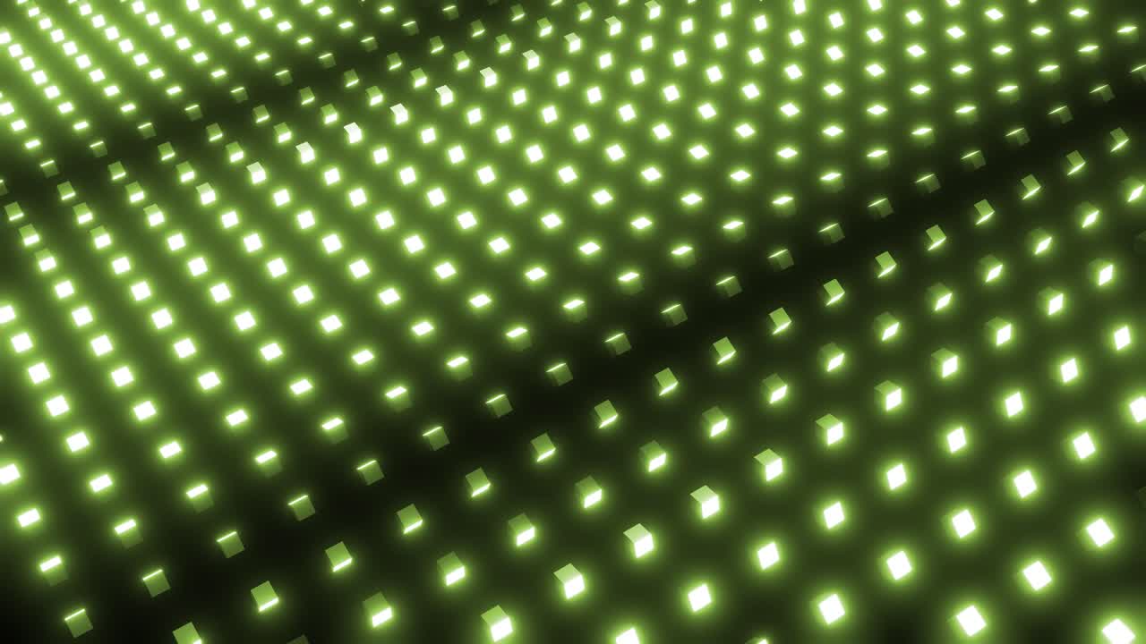 Abstract Glowing Green Square Pattern