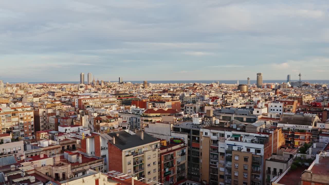바르셀로나 시내 풍경 항공 사진