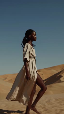 mujer con vestido de desierto