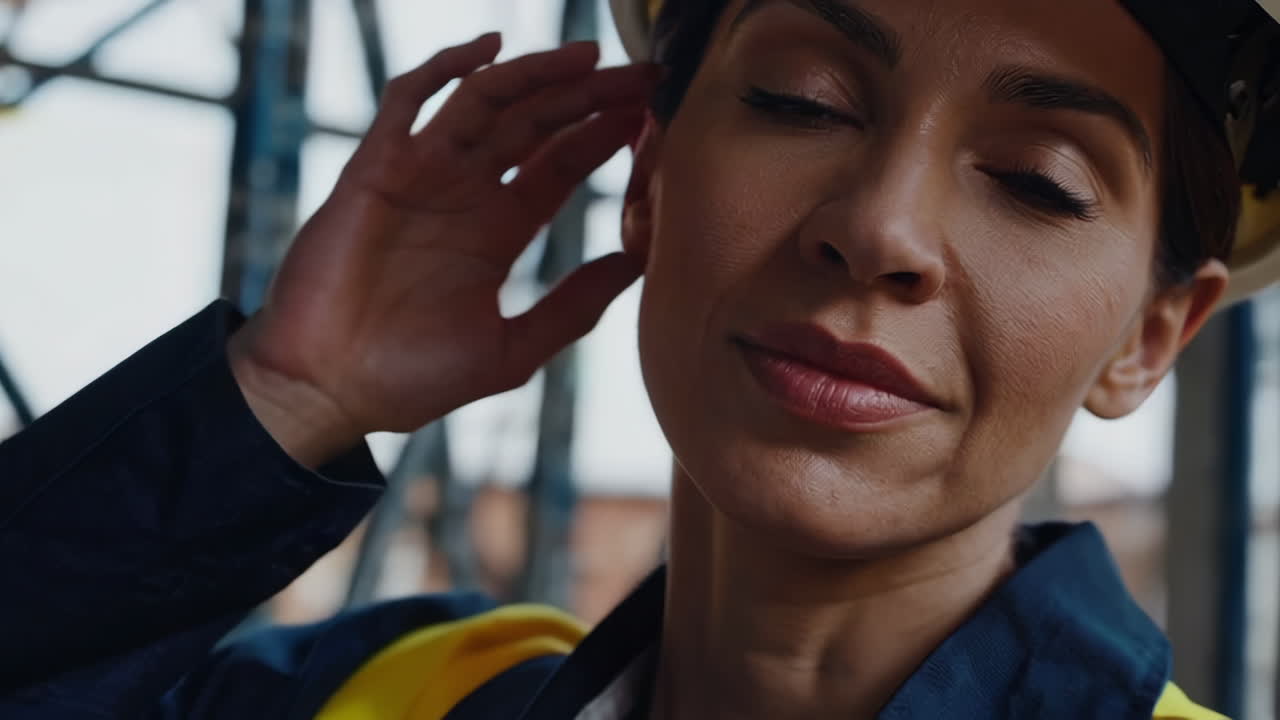 Woman Construction Worker on a Building Site