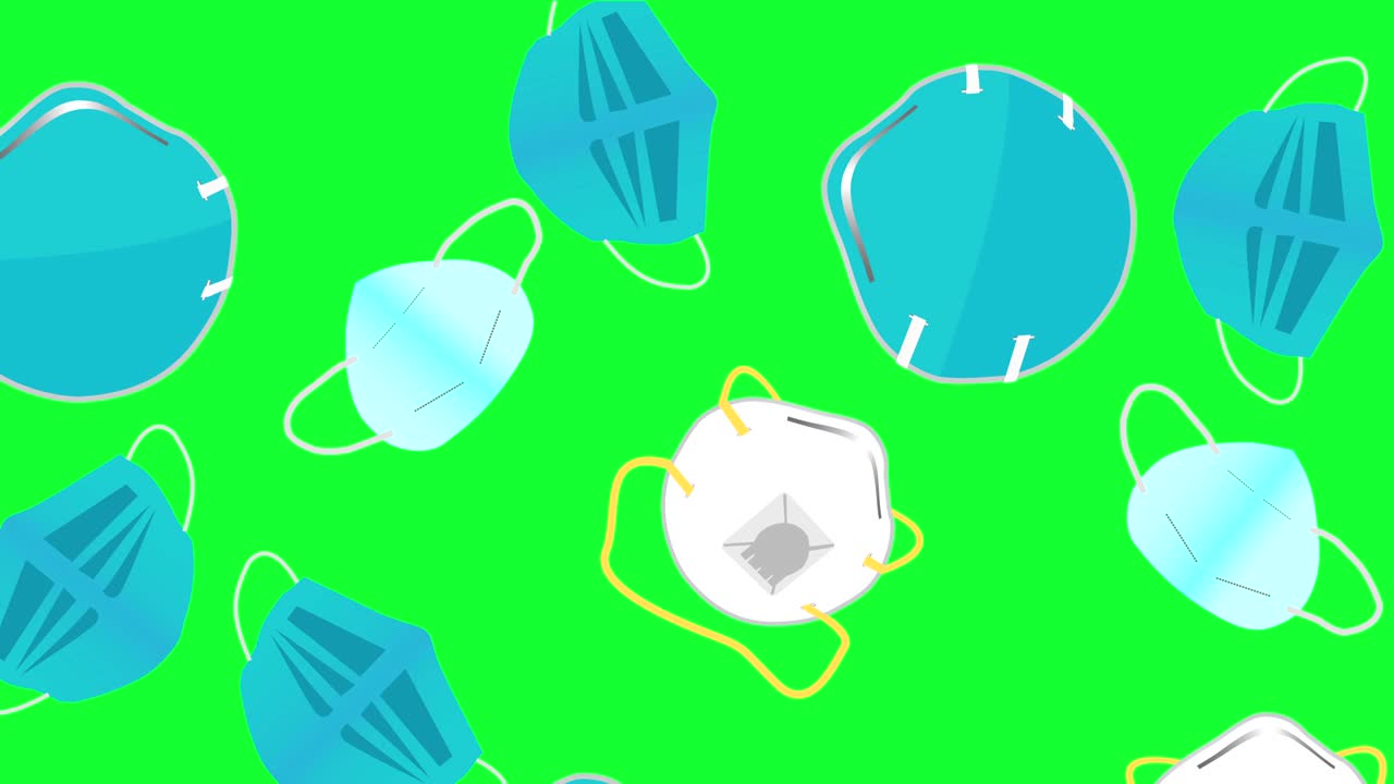 얼굴 마스크의 애니메이션, 안티버스 프레텍션, 그린 스크린, 크로마 키, 플래트 디자인, 시엄리스 루프