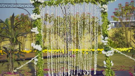 daytime wedding ceremony decoration with lovely fragrant jasmine