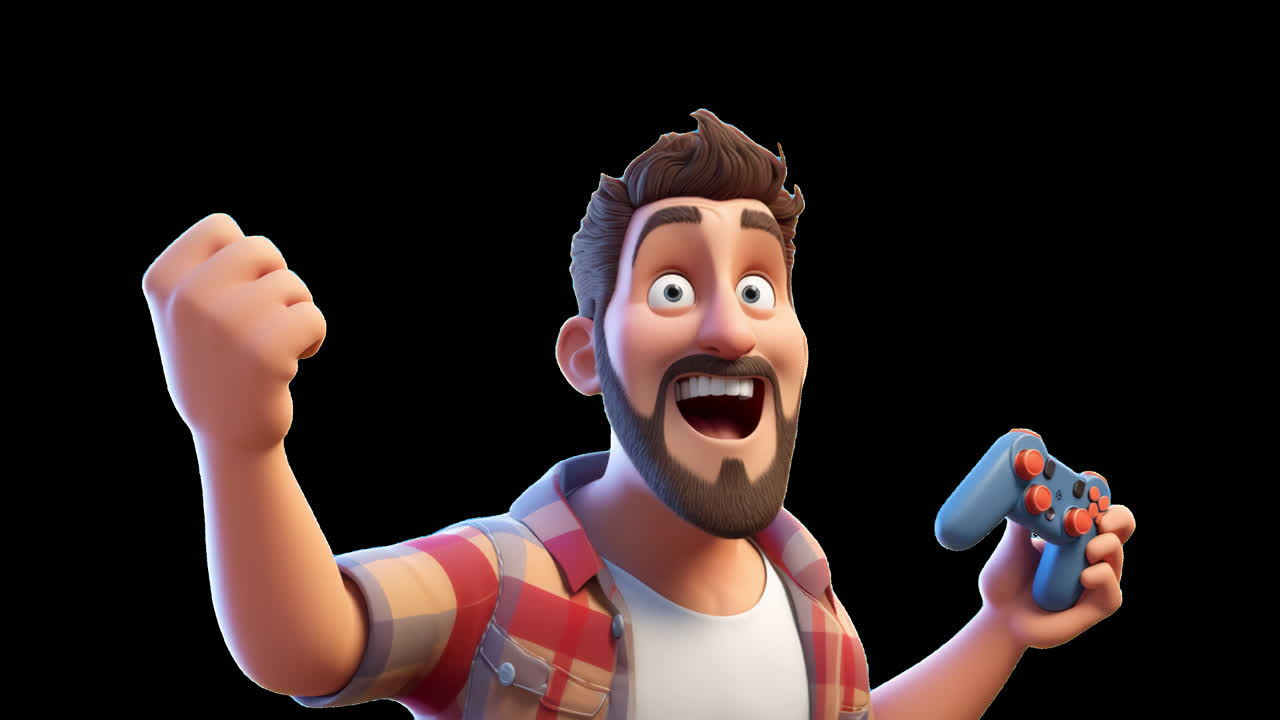 Man Celebrating Game Victory