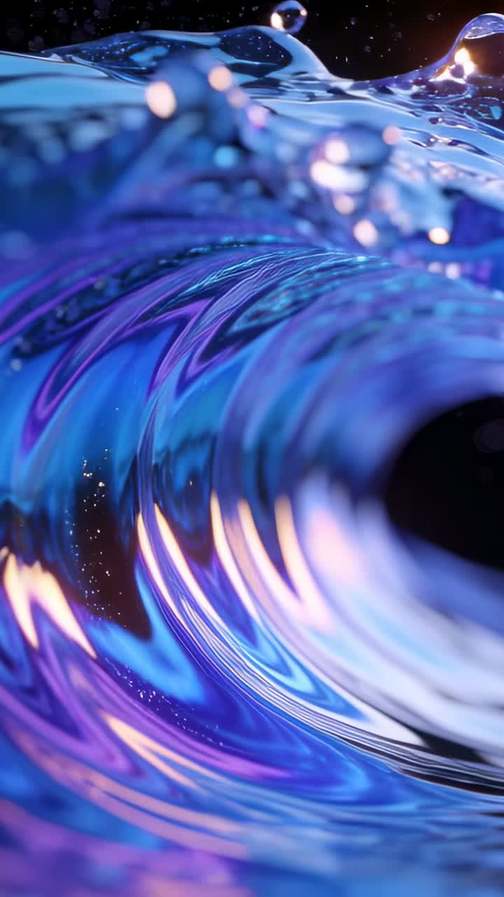 Dynamic Blue and Purple Liquid Wave with Light Reflections