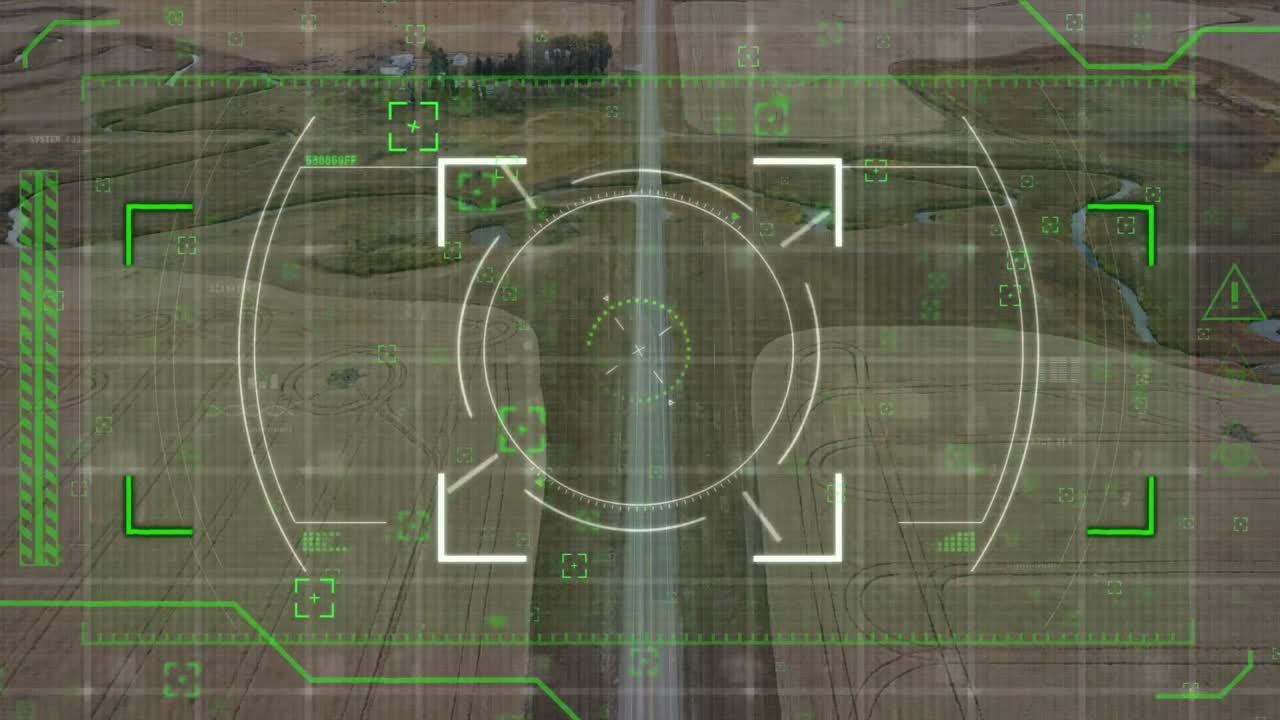 도로 및 풍경에 대한 범위 스캔 및 데이터 처리의 애니메이션
