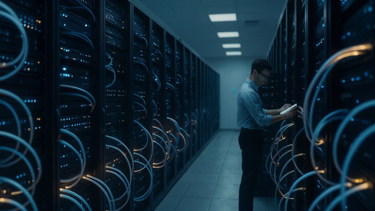IT Technician Working in a Data Center