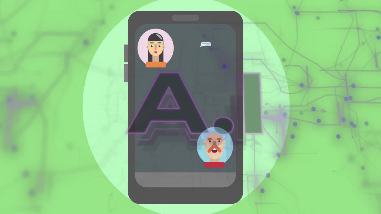 스마트 폰 및 ai 네트워크에서 채팅의 애니메이션