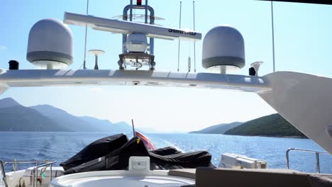 scenic view on yacht in mljet national park, croatia on sunny day