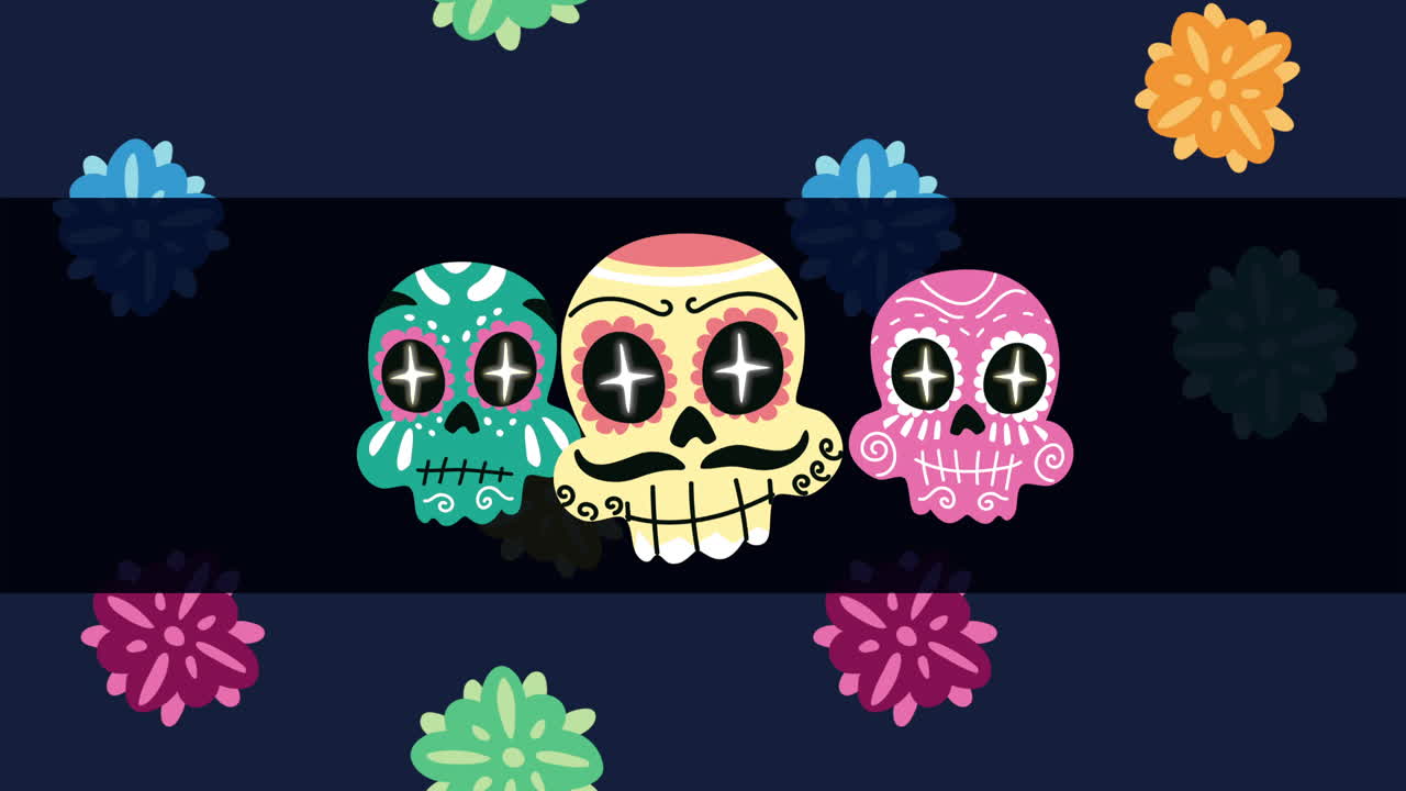 сахарные черепа и цветы