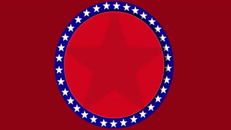 animation of flag of united states of america with circle on red background