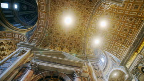 domed interior of st peter's basilica in the vatican