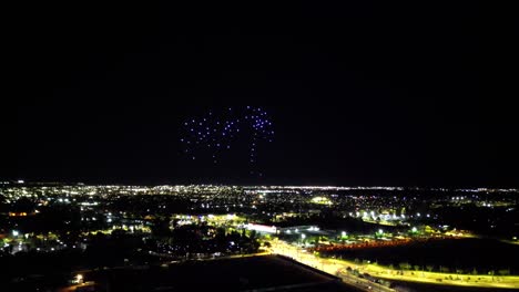 drone show in the commune of la pintana, city of santiago chile