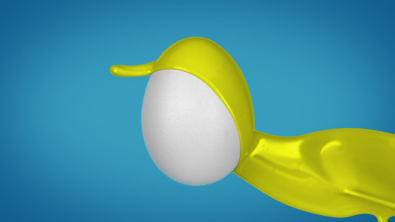 행복한 부활절 디지털 포스트카드 - 색의 페인트로 인 달 느린 동작