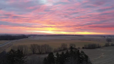 sunrise over farmland