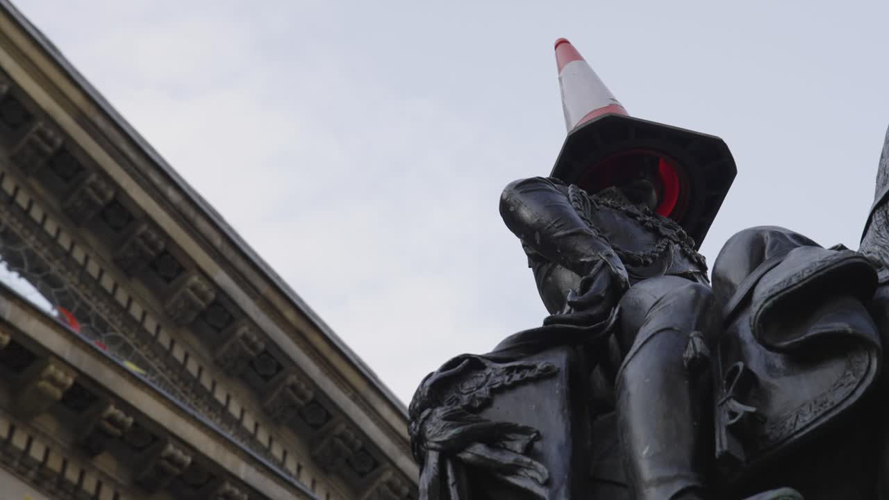 Close Up of Equestrian statue of the Duke of Wellington, Glasgow