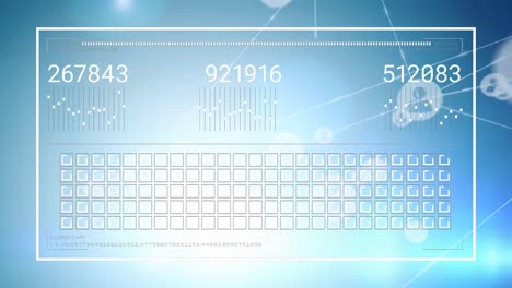 animation of network of connections with icons and data processing