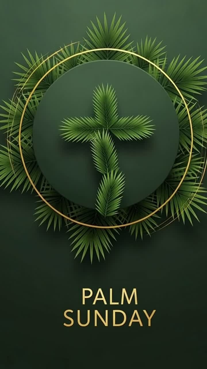 Animazione verde per la domenica delle palme, festività cristiana
