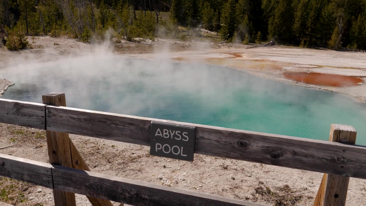 Abyss Pool From Boardwalk In Yellowstone National Park Wyoming