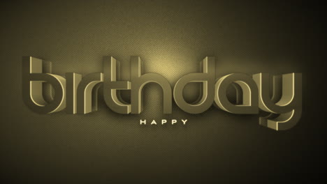 gleaming gold happy birthday text on dark background