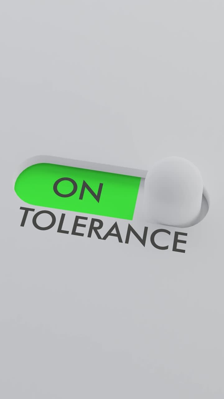 Switching on the TOLERANCE switch Vertical Video