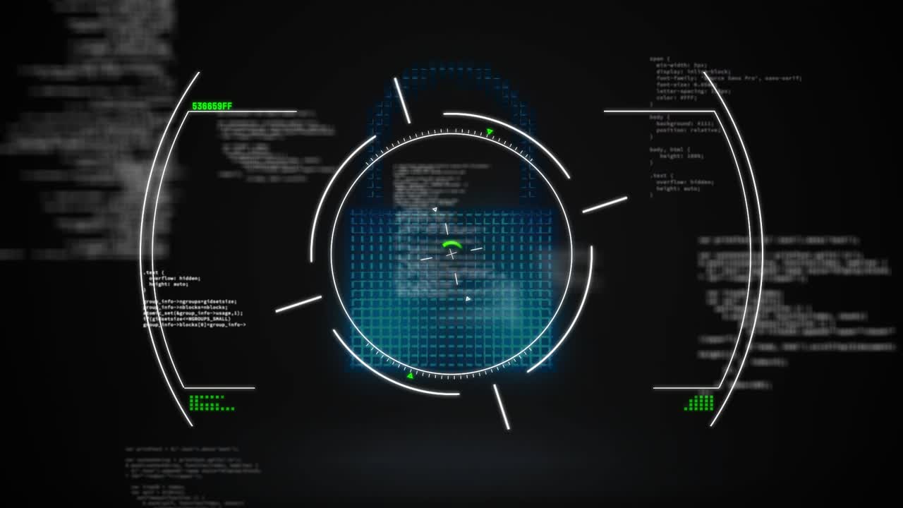 Animation of data processing over online security padlock