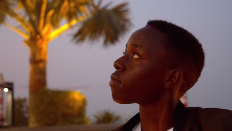 amazing shot of young man thinking mood