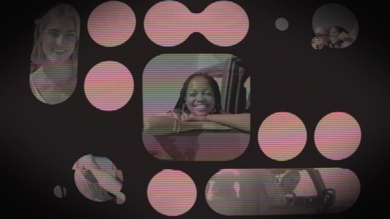 Video intro v retro stylu s Bento gridem a glitch efekty